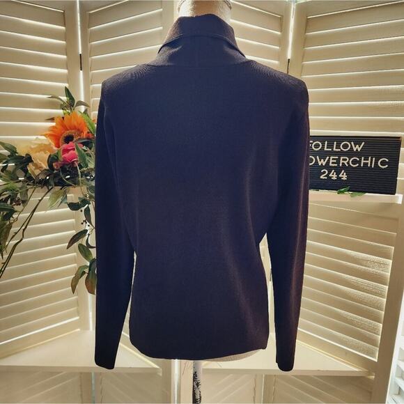 EILEEN FISHER BROWN BUTTON DOWN CARDIGAN SIZE LARGE - Picture 3 of 6